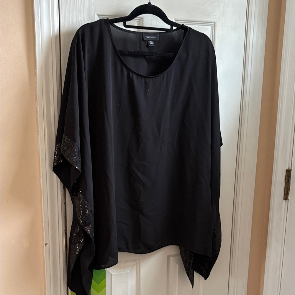 AB Studio Black Tunic with Sequin Accents
